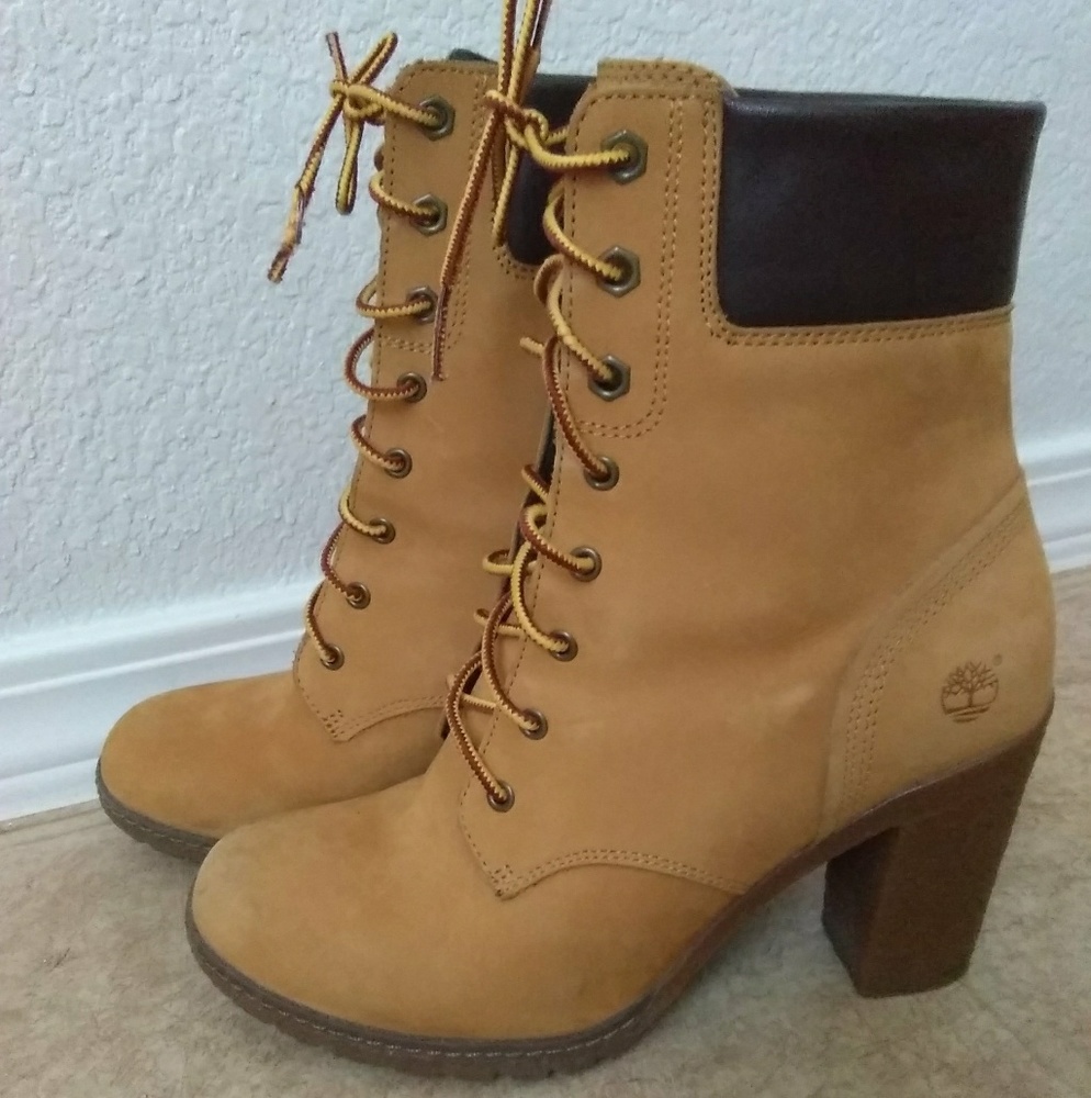Timberland boots high heel leather size 7.5